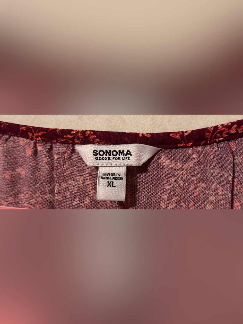 Sonoma Goods for Life XL Maroon Blouse - Picture 3 of 7